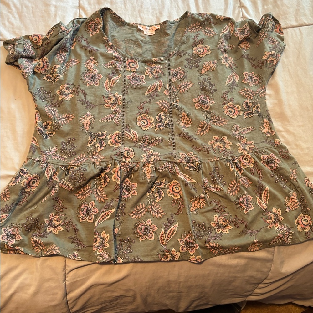 Floral Green Women's Top